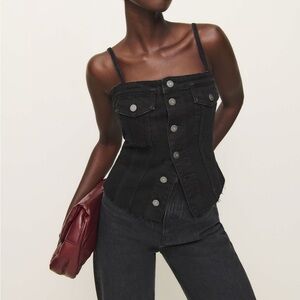 Reformation Coco Denim Bustier Top - NWT
